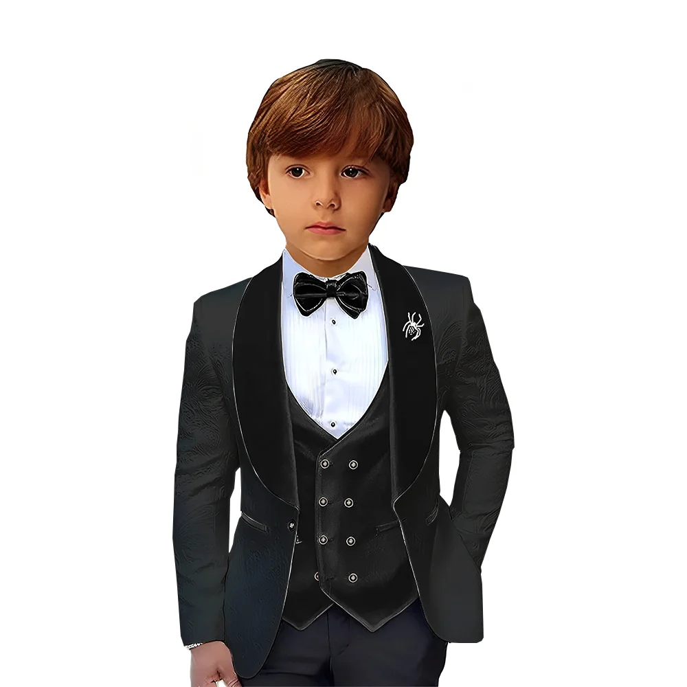 Smoking classique imbibé bleu clair pour garçons, design noir, parfait pour les mariages et les fêtes Billy, 2 à 16 ans