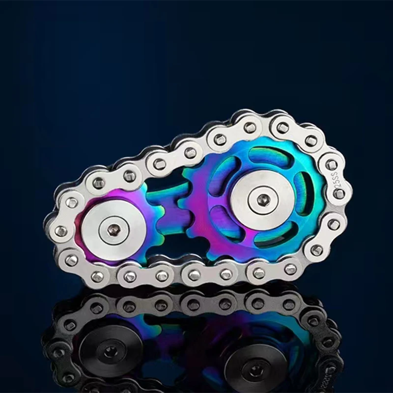 Spinner à main en métal, équipement de chaîne, Fidget Spinner en métal pour adultes, jouets Fidget EDC, outil de mise au point pour tdah, jouets anti-Stress au bureau