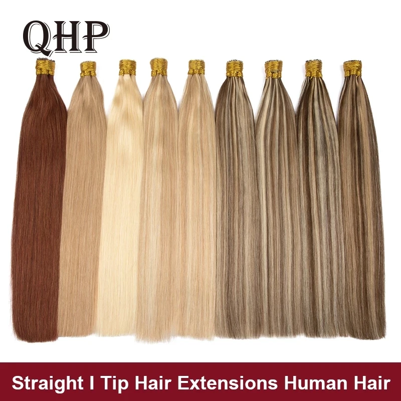 Extensions de cheveux humains Remy lisses, Fusion naturelle, faites à la Machine, 50 pièces/ensemble, Capsules de kératine, couleur Blonde