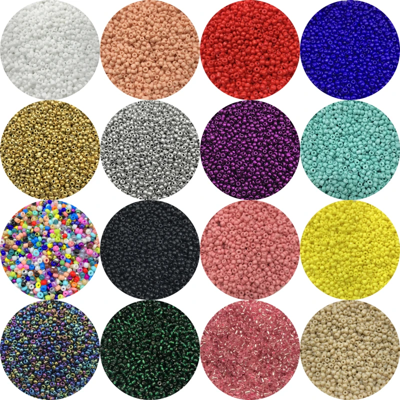 Perles en Verre Tchèque pour Travaux Manuels, Breloques pour Bracelets, Colliers, Boucles d'Oreilles, 15g, 2mm, 1000 Pièces/Lot