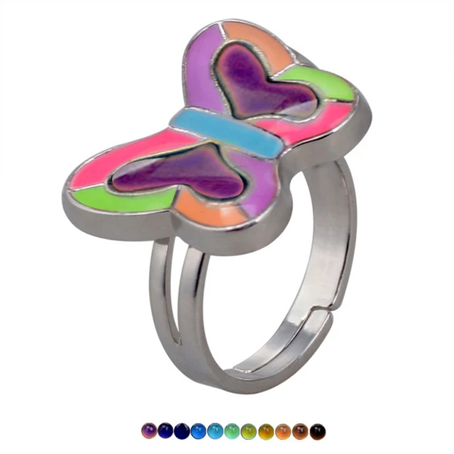 Bague d'humeur classique pour amoureux, changement de couleur, anneau d'humeur réglable, sensation d'émotion, température variable, bijoux pour cadeau – Image 4