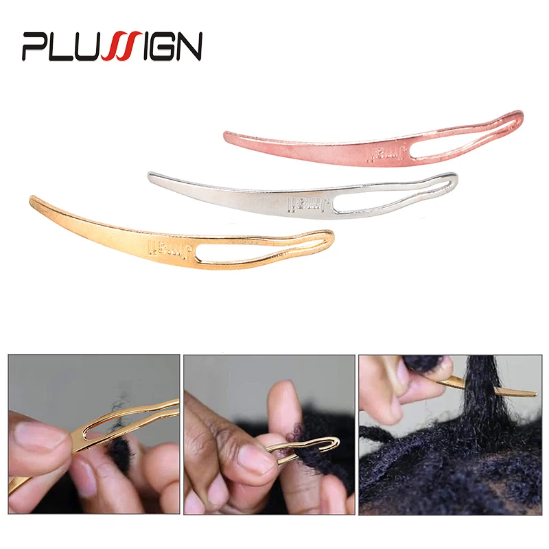 Plussign Dreadlock aiguille outils d'extension de cheveux Crochet pour Dreadlocks outils de verrouillage argent blond aiguille de verrouillage facile