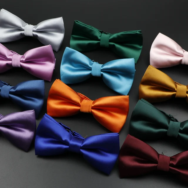 Ensemble de nœuds papillon Parent-enfant, couleur unie colorée, classique, en Polyester, Satin pour père et fils, accessoire de fête, dîner, mariage – Image 2