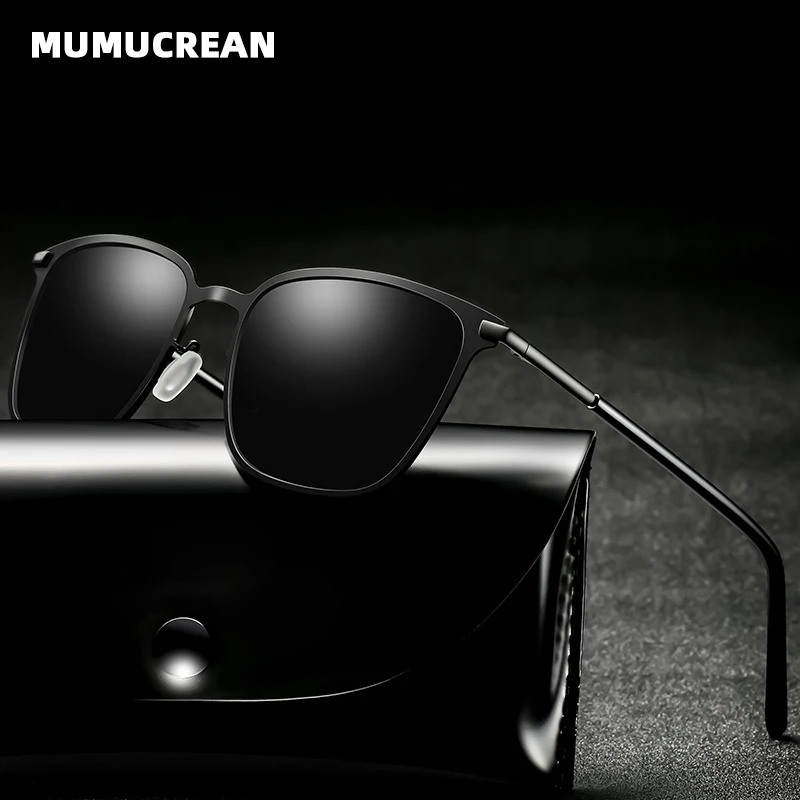 Lunettes de soleil pour hommes nouveauté lunettes de soleil polarisées carrées pilote en métal lunettes de Vision nocturne lunettes de soleil