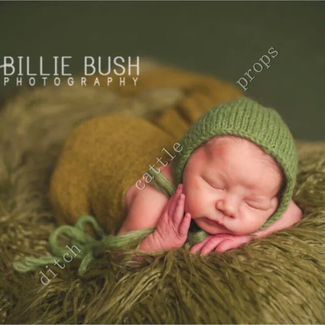 Bonnet en Mohair tricoté à la main pour bébé, accessoires de photographie pour bébé. Accessoire de photographie sur cadeau de réception-cadeau pour bébé – Image 4