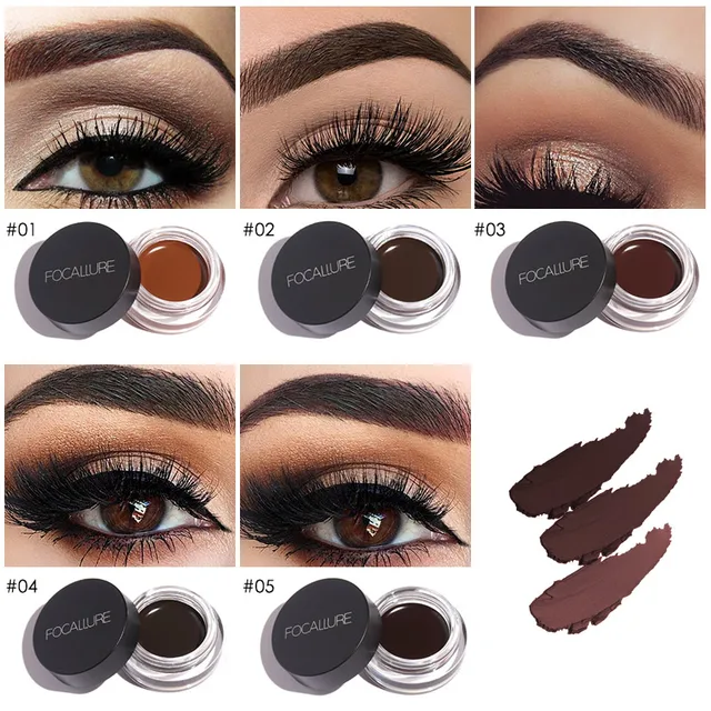 FOCALLURE-Gel EyebloggGel Imperméable, Longue Durée, Rehausseur de Sourcils, Crème Poudre, Maquillage Femme, Cosmétiques, 5 Couleurs – Image 2