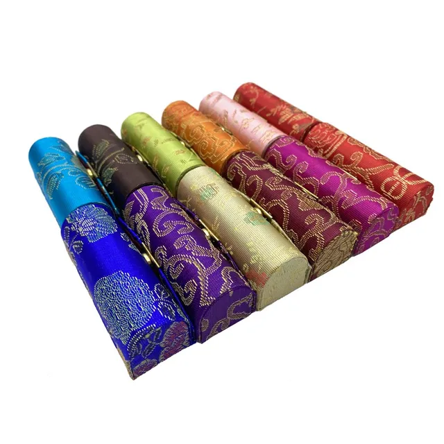 Étui à rouge à lèvres en Jacquard à fleurs, boîte à bijoux unique, étui de rangement de brillant à lèvres, sacs à cosmétiques avec miroir, boîte de rangement de maquillage pour femmes – Image 4