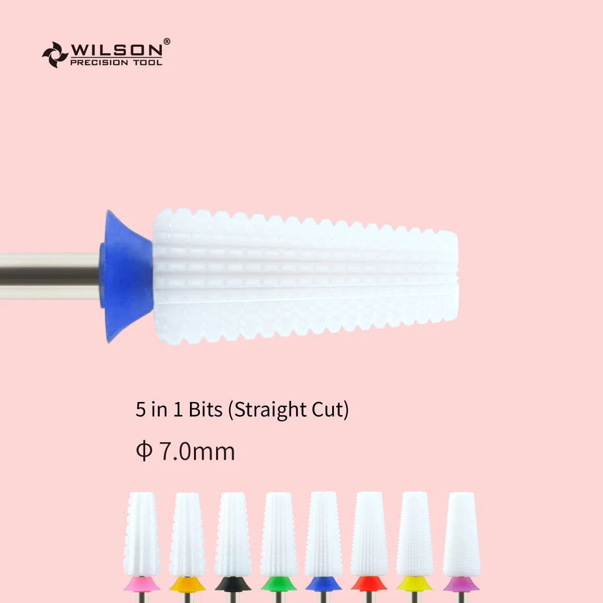 WILSON 7.0mm 5 en 1 Bits en céramique (coupe droite 2 voies)-outils/clou/Uñas Accesorios Y Herramientas/accessoires pour ongles