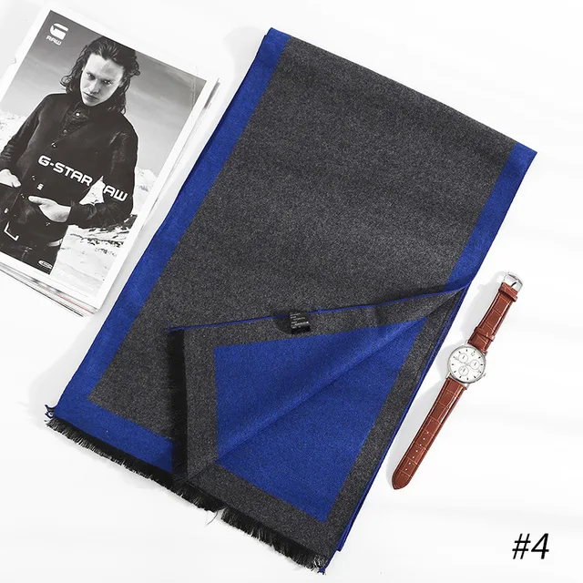 2023 mode 180*35 cm foulards homme automne hiver épais chaud cachemire affaires longues enveloppes garçon classique châle livraison gratuite silencieux – Image 5