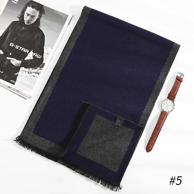2023 mode 180*35 cm foulards homme automne hiver épais chaud cachemire affaires longues enveloppes garçon classique châle livraison gratuite silencieux – Image 4