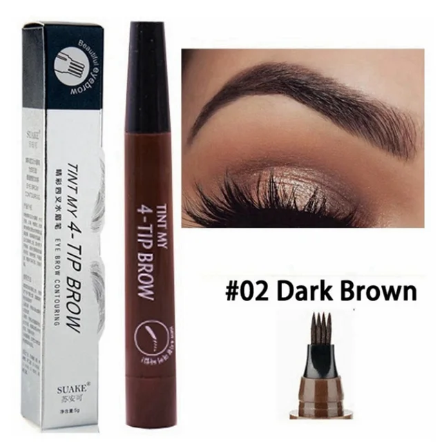Stylo à sourcils liquide Microblading à 4 points, étanche, pointe de fourchette, crayon de tatouage, longue durée, professionnel, croquis fins, shi gratuit – Image 3