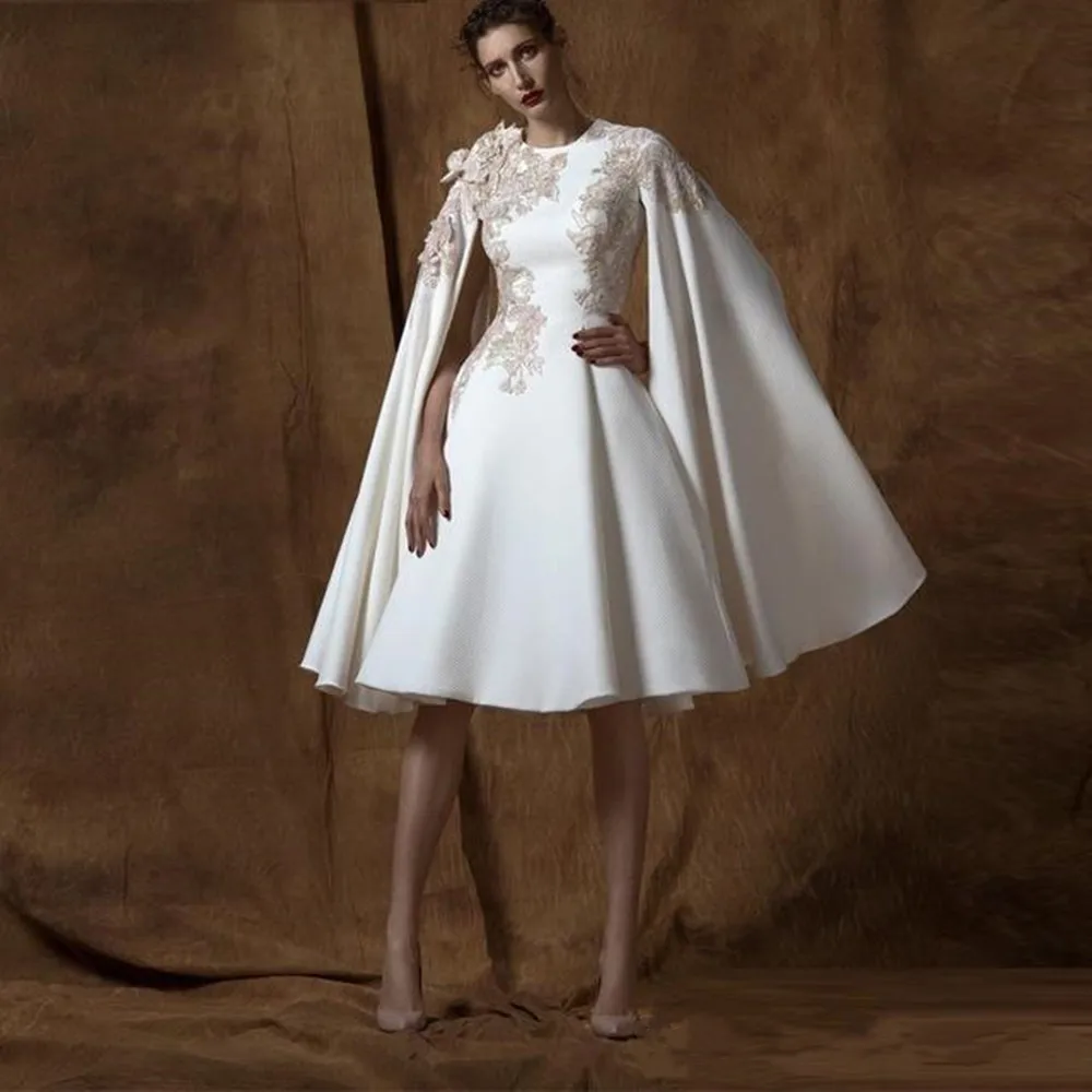 Robe de soirée à manches longues pour femmes, robe de célébrité, tenue sur mesure, col rond, longueur au genou, ligne A, moderne et personnalisée