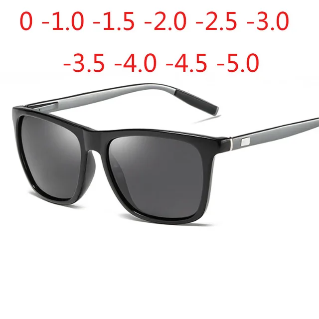 Lunettes de soleil polarisées à la mode pour hommes et femmes, en aluminium et magnésium, carrées, sur Prescription, 0 -0.5 -1.0 -2.0 à -5.0