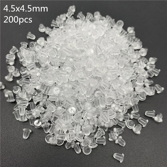 Bouchons arrière de boucles d'oreilles en caoutchouc de Silicone souple, 200 pièces, 3/4/5/6MM, pour boucles d'oreilles, bricolage, fabrication de bijoux, accessoires – Image 4