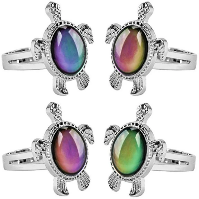 Bague d'humeur classique pour amoureux, changement de couleur, anneau d'humeur réglable, sensation d'émotion, température variable, bijoux pour cadeau – Image 3