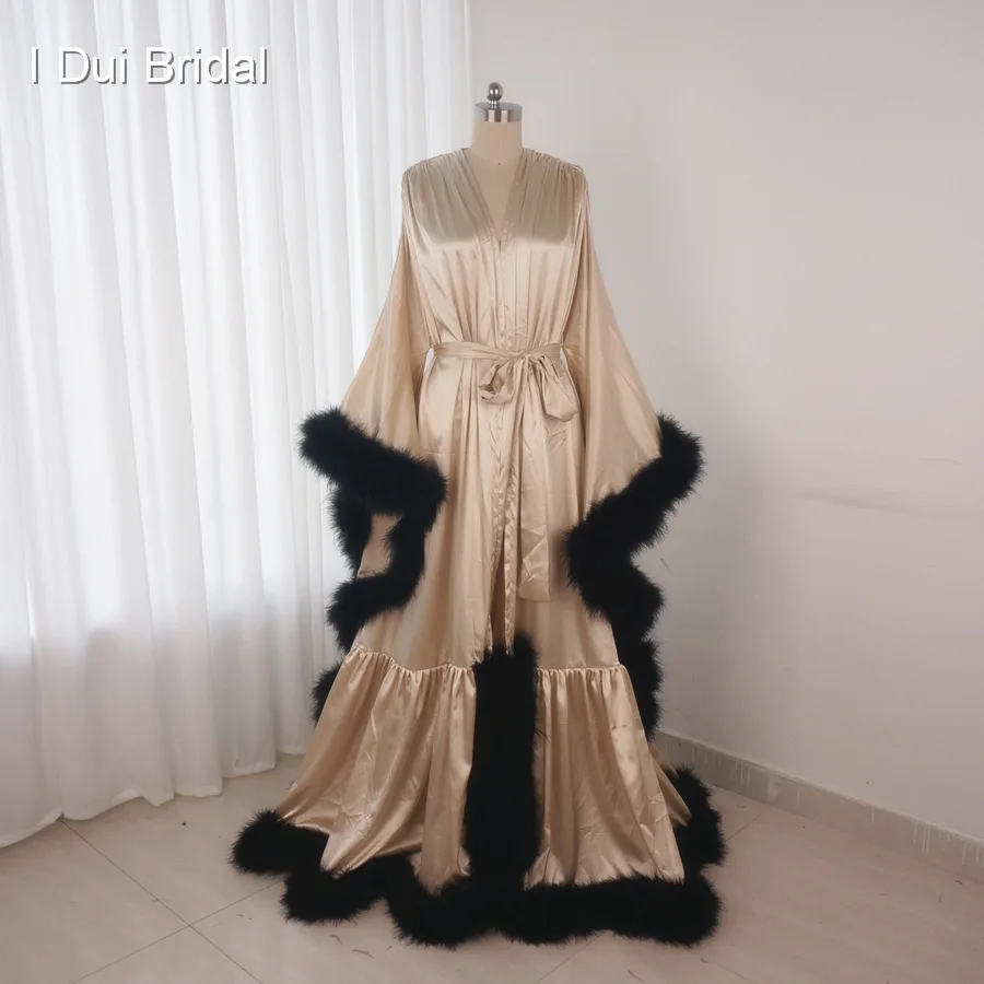 Robe de soirée en Satin pour marabout, manches longues, Robe de danse, mascarade, pyjama Boudoir, cadeau de mariage