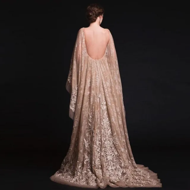 Robes de soirée formelles à encolure dégagée avec appliques de perles et paillettes, gaine de champagne gracieuse, robe de célébrité, longue tenue de RhD – Image 2