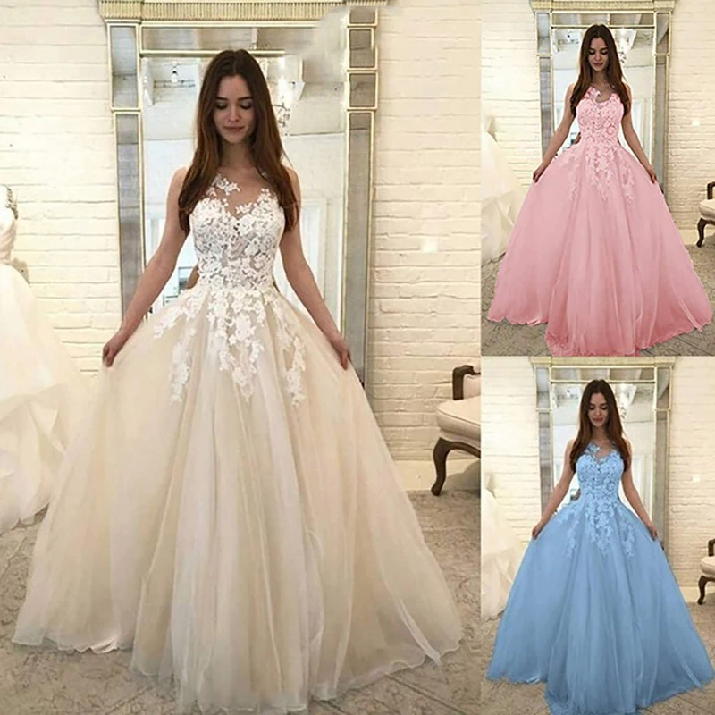 Robes de Rhprincesse en tulle pour femmes, col long transparent, dentelle, soirée, quelle que soit la robe éducative, livraison gratuite