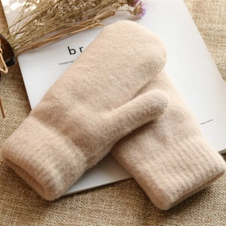 Gants de cyclisme chauds à double couche pour femmes, gants épais résistants au froid, modèles plus velours, automne et hiver