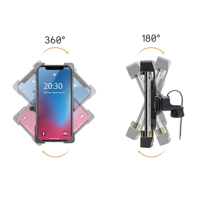 Accessoires de poussette pour bébé, support de téléphone portable universel rotatif à 360 degrés, support de téléphone de vélo pour appareil Gps iPhone – Image 4