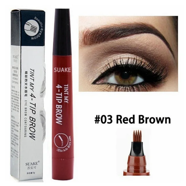 Stylo à sourcils liquide Microblading à 4 points, étanche, pointe de fourchette, crayon de tatouage, longue durée, professionnel, croquis fins, shi gratuit – Image 4