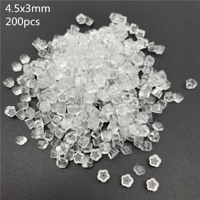 Bouchons arrière de boucles d'oreilles en caoutchouc de Silicone souple, 200 pièces, 3/4/5/6MM, pour boucles d'oreilles, bricolage, fabrication de bijoux, accessoires – Image 2