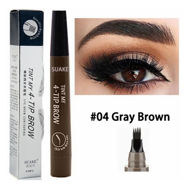 Stylo à sourcils liquide Microblading à 4 points, étanche, pointe de fourchette, crayon de tatouage, longue durée, professionnel, croquis fins, shi gratuit – Image 5