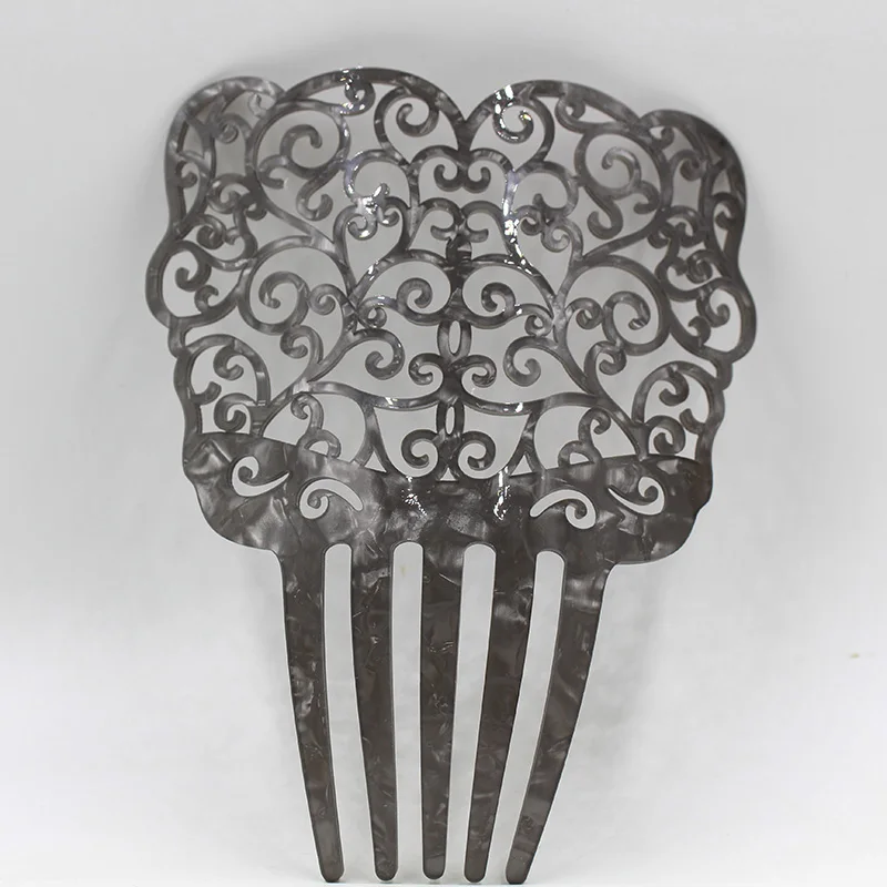 Peignes à cheveux colorés en plaque d'acide acétique, coiffure de mariage, accessoires de fête de vacances pour dames