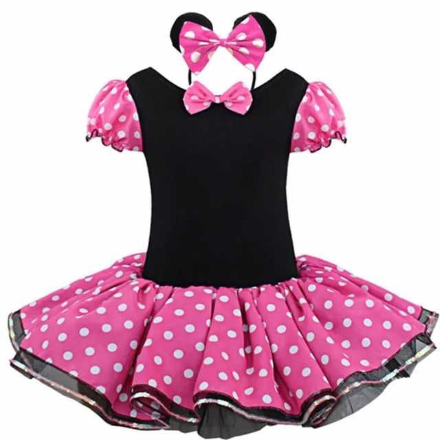 Disney nouvelle fille Minnie Dot bulle manches Tutu robe Halloween noël doux et mignon robe de Ballet avec cerceaux de cheveux – Image 4