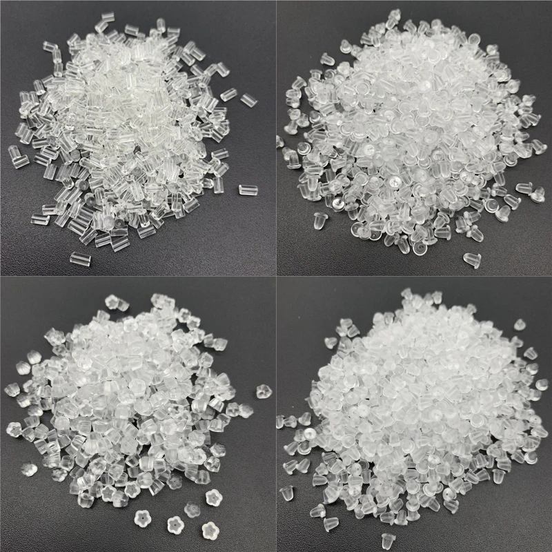 Bouchons arrière de boucles d'oreilles en caoutchouc de Silicone souple, 200 pièces, 3/4/5/6MM, pour boucles d'oreilles, bricolage, fabrication de bijoux, accessoires