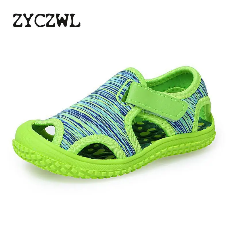 Sandales d'été pour bébés garçons, sandales de plage pour enfants, chaussures unisexes à fond souple, antidérapantes, chaussures d'extérieur Anti-collision pour enfants