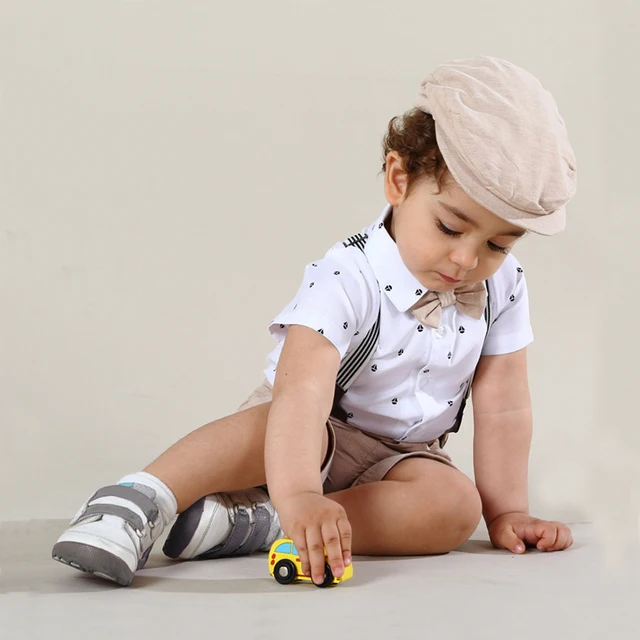 Barboteuse avec nœud pour bébé garçon, tenue de mariage pour nouveau-né, tenue de fête, cadeau d'anniversaire – Image 2