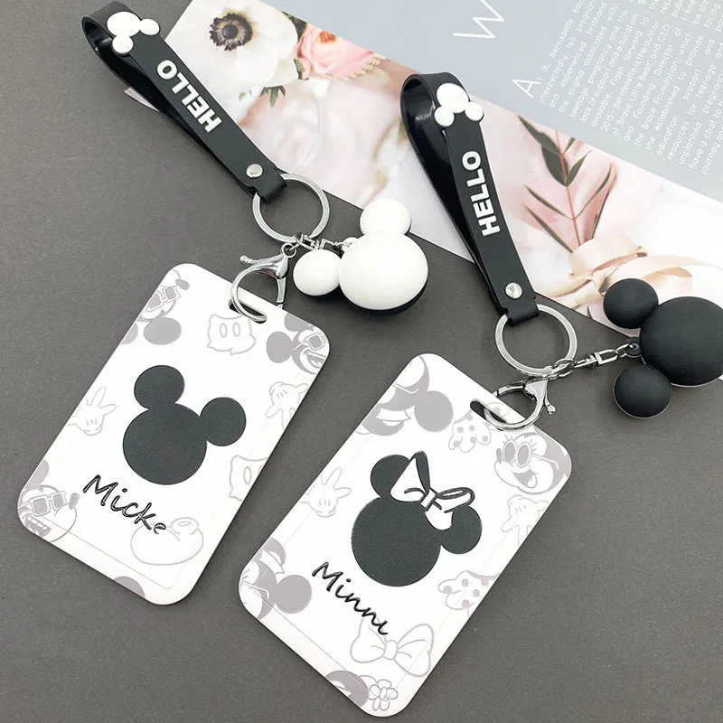 Ensemble de cartes de dessin animé mignon Disney, sac de carte de repas étudiant, badge interdit d'entrée et de sortie du campus, sac de carte de bus