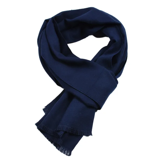 Écharpe en cachemire de couleur unie hiver chaud foulard Pashmina marine noir châle écharpe pour hommes décontracté affaires foulards Echarpe enveloppes – Image 3