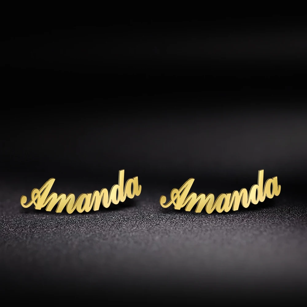 Sipuris mode nom personnalisé boucles d'oreilles personnalisé en acier inoxydable lettre initiale plaque signalétique bijoux pour femmes boucles d'oreilles cadeaux