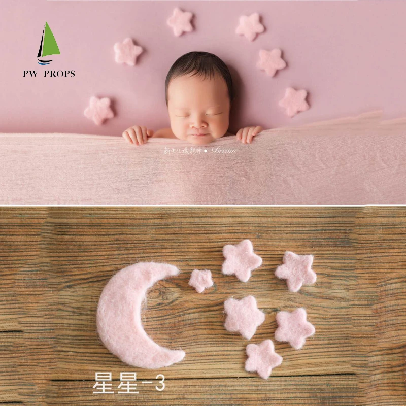 Accessoire Photo pour nouveau-né, pose d'étoiles et de lune, accessoire de photographie pour bébé garçon et fille
