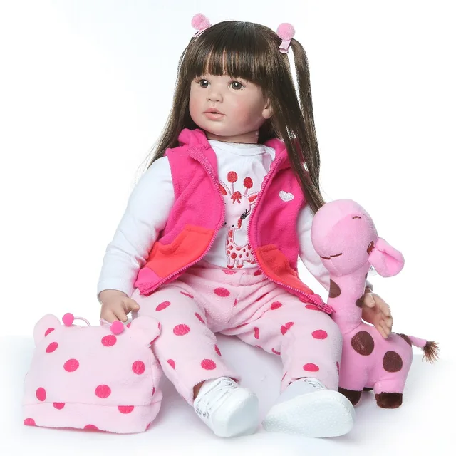 NPK 60CM haute qualité Reborn enfant en bas âge princesse fille poupée avec girafe Adorable réaliste bébé Bonecas Bebe poupée Reborn Menina – Image 2