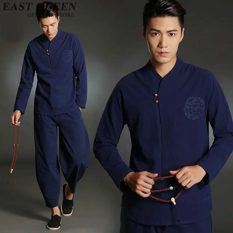 linen suits men chinese traditional clothes for men shanghai tang chinese traditional men clothing  KK644 W