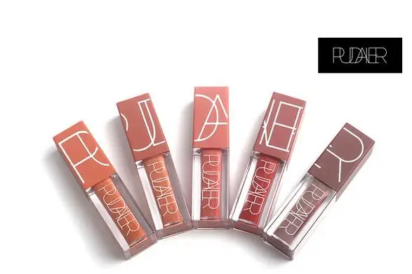 Rouge à lèvres liquide mat, 5 couleurs, 5 couleurs, Gloss métallique, P1202