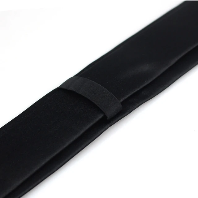 Nouveau classique noir cravates pour hommes soie hommes cravates pour fête de mariage affaires adulte cravate 3 tailles décontracté solide cravate – Image 5