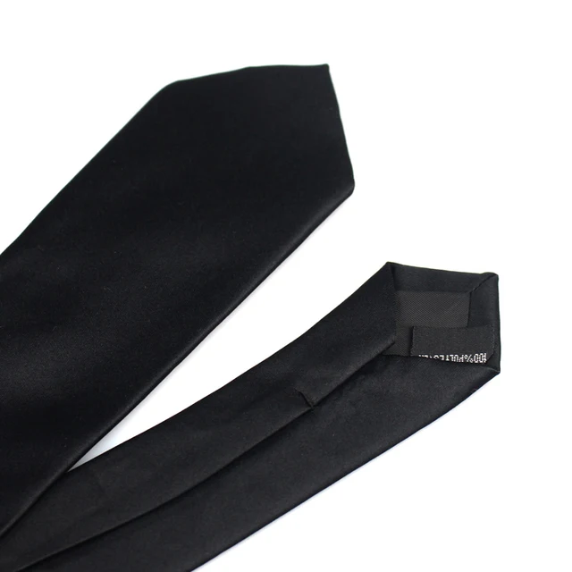 Nouveau classique noir cravates pour hommes soie hommes cravates pour fête de mariage affaires adulte cravate 3 tailles décontracté solide cravate – Image 6