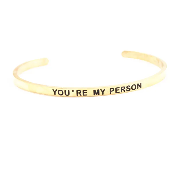 4MM "YOUR'RE MY PERSON" Inspirational Quote Cuff Bracelet Stainless Steel Mantra Bangles for Christmas's Day Gift – Image 3