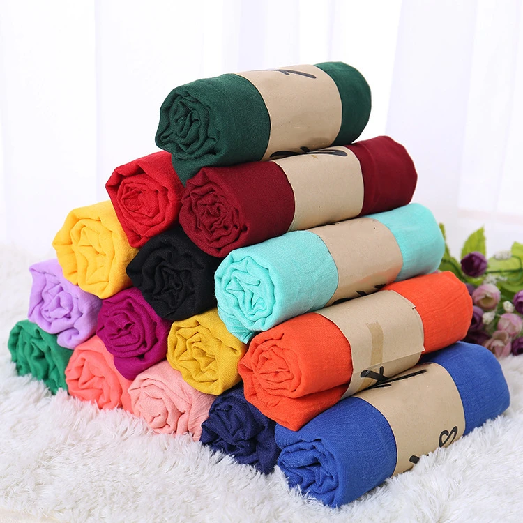 Écharpe Fine Hijab de Marque de Luxe pour Femme et Homme, Châle Pashmina Noir, Bandana pour le Cou, Cadeau