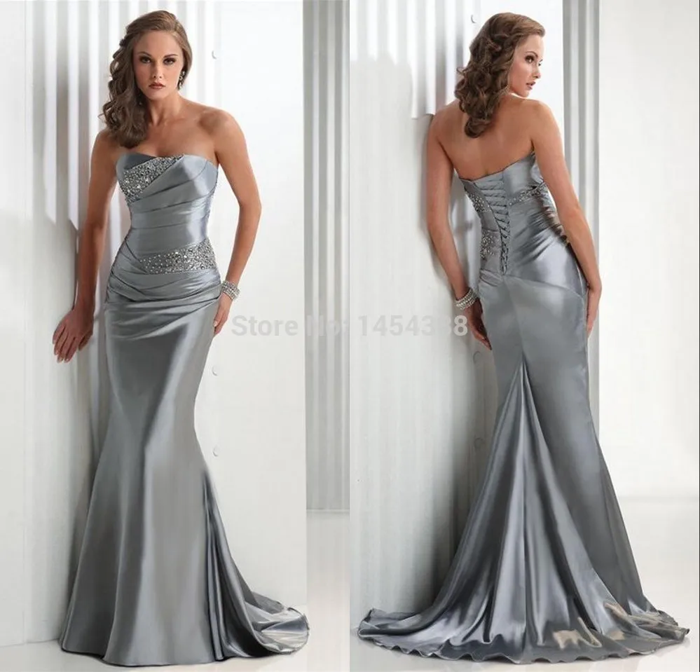 Robe de Rhgris sirène sur mesure, grande taille, longueur au sol anormale, à lacets, satin perlé argenté, robes de Rhpopulaires, offre spéciale, nouveau, 2025