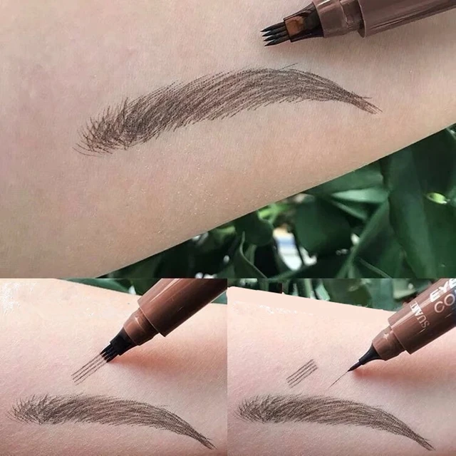 EyebloggTattoo Pays l-Crayon de tatouage liquide imperméable, stylo cosmétique, longue durée, naturel, marron foncé, 4 pointes de fourchette, 5 couleurs – Image 2