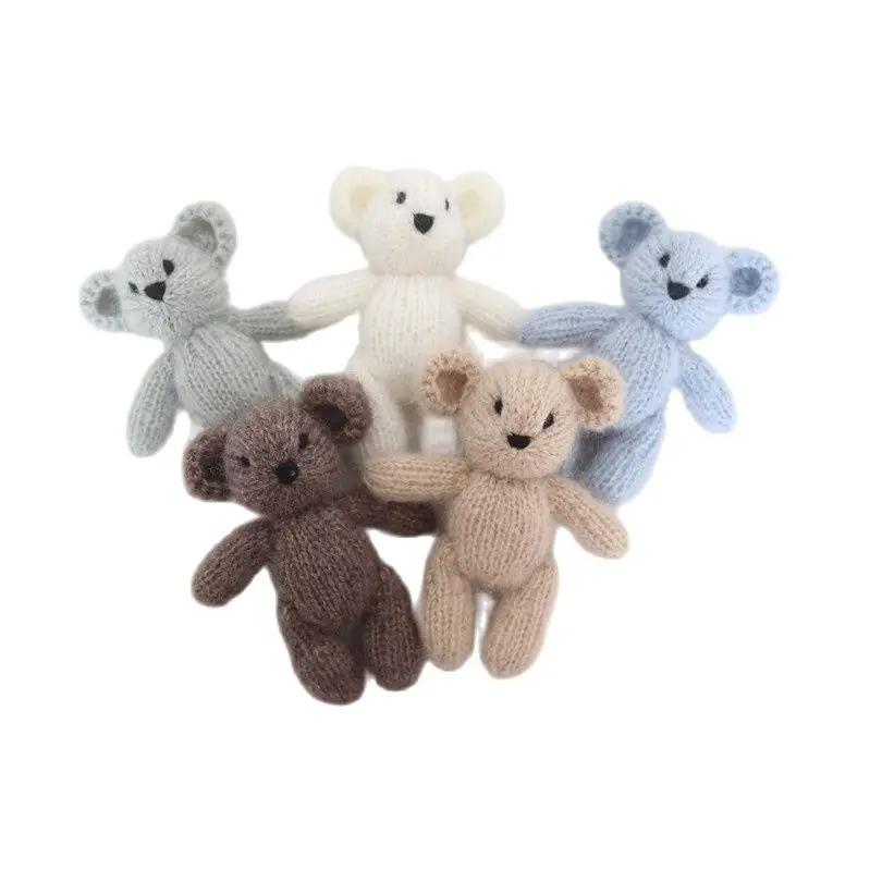 Ours en peluche pour nouveau-né, jouet, accessoires de photographie tricotés, Angola, lapin en peluche, jouet Animal, accessoires Photo