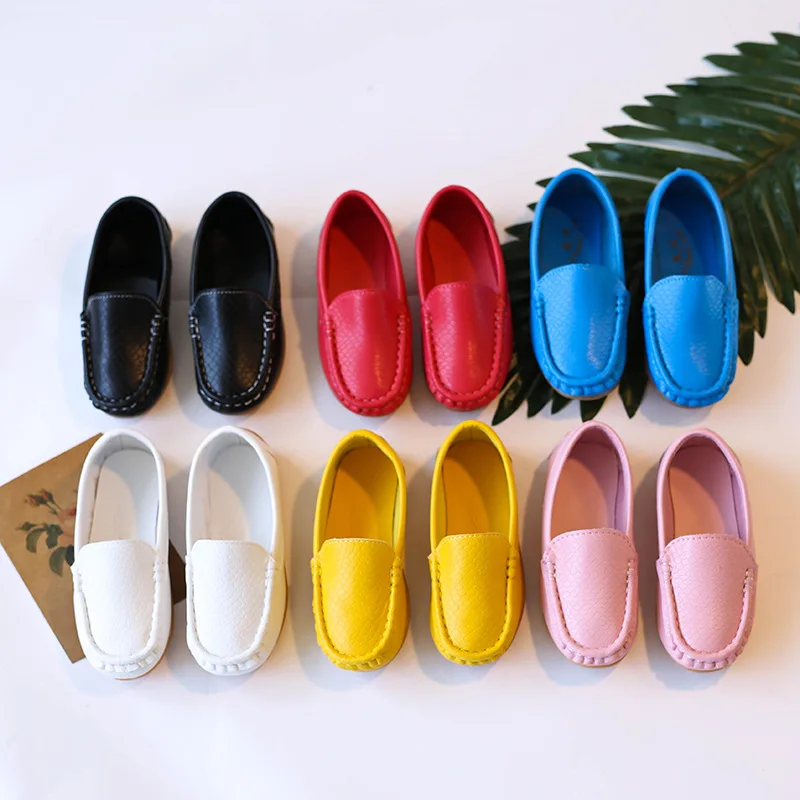 Chaussures enfants couleurs bonbons unisexe garçons filles mocassins souples sans lacet chaussures en cuir PU pour enfants taille 21-38 mocassin chaud