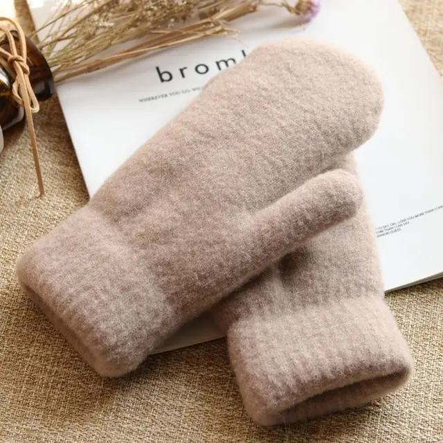 Gants de cyclisme chauds à double couche pour femmes, gants épais résistants au froid, modèles plus velours, automne et hiver – Image 5