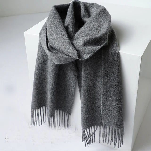 Écharpe en Cachemire pour Homme et Femme, Châle de Marque de Luxe, Pashmina Solide, 100% – Image 3