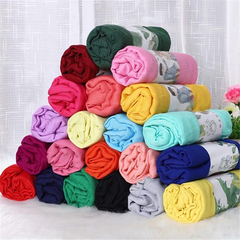 Marque de créateur écharpe femmes coton Hijabs écharpe Pashmina dame châles et enveloppes foulards de plage cou Bandana hommes écharpe/écharpes noires